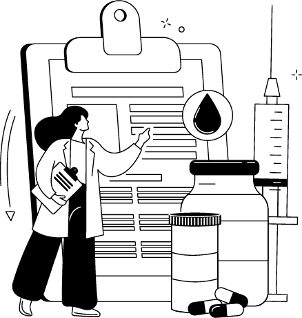 Icon showing a shield with a medical cross, connected network nodes, and patient-centric design elements symbolizing secure, scalable, and accessible healthcare technology.