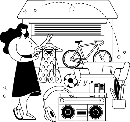 Illustration of a digital shopping cart with analytics, secure shield, and customer engagement icons symbolizing WebNX’s retail technology expertise.